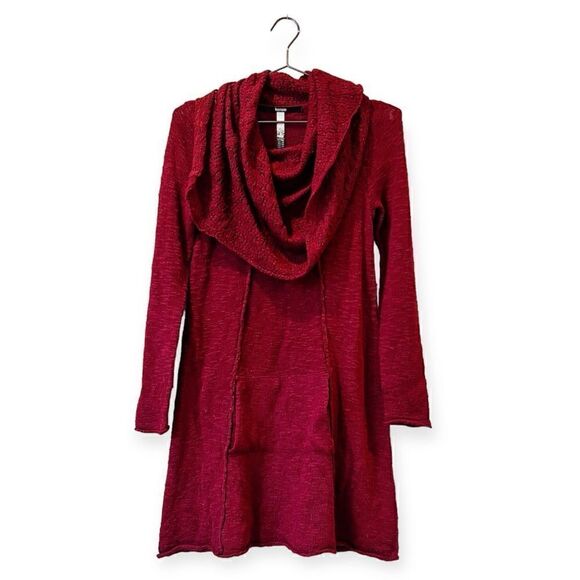 Kensie Knit Cowl Neck Sweater Dress with Raw Edge Detail Sz XS - Picture 1 of 7